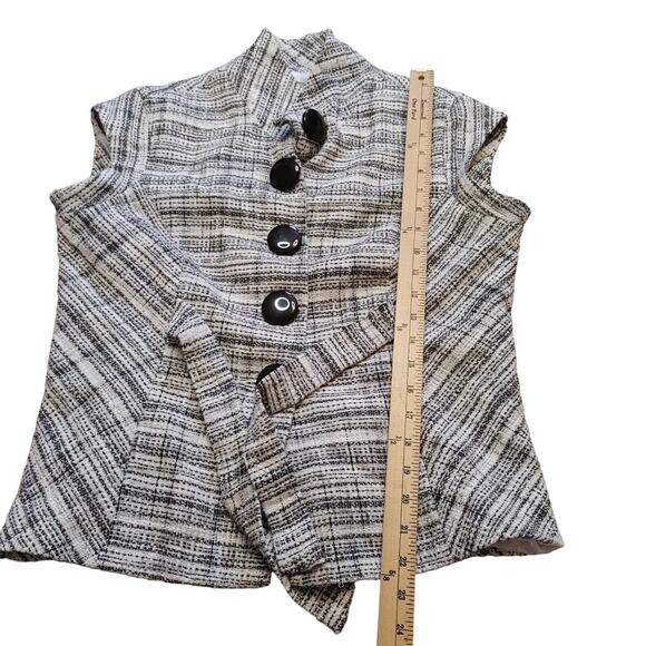 Ny Collection Size Large L 60's 50's Style Black White Sleeveless Sweater Top - Picture 3 of 7